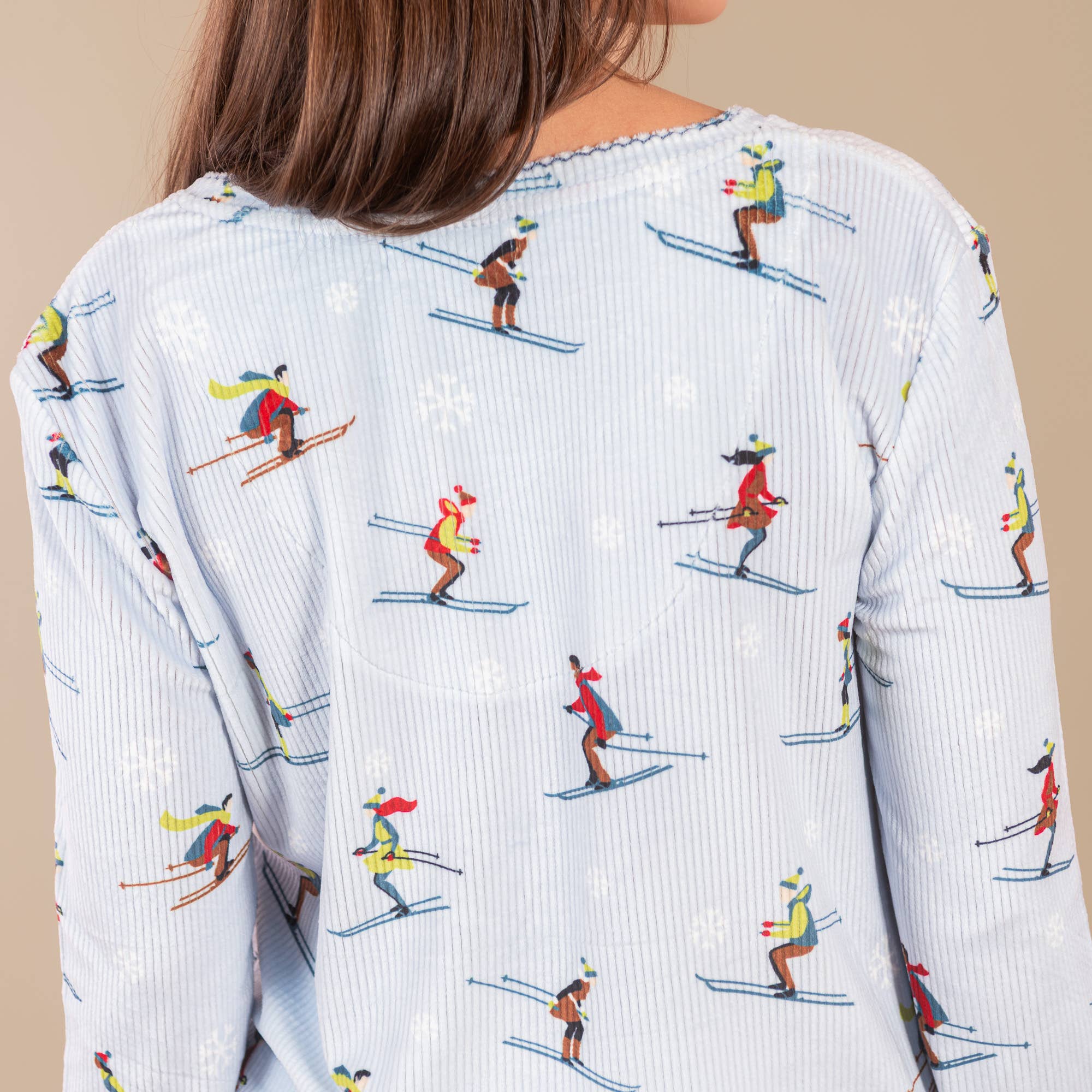 Amanda Blu - Wholesale Sleepwear Top - Women's - It's Snow Time Ski Pajama Top | Long-Sleeve Winter PJs2