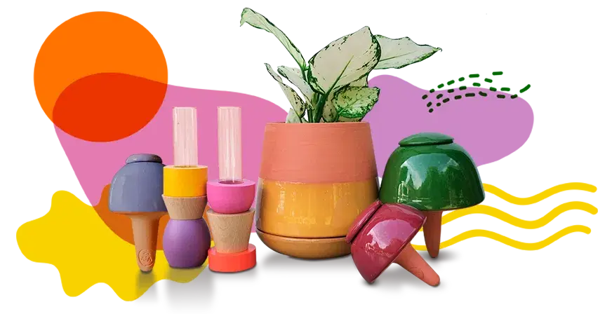 LE VIVANT – Großhandel Blumentopf – Bunter Champi-Wasserbehälter in Pilzform7