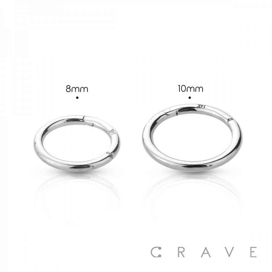 CRAVE - Vente Boucles d'oreille uniques - BAGUE SEGMENT À CHARNIÈRE EN OR 14 CARATS (SEPTUM, HÉLICE, TRAGUS, CAPTIF)4