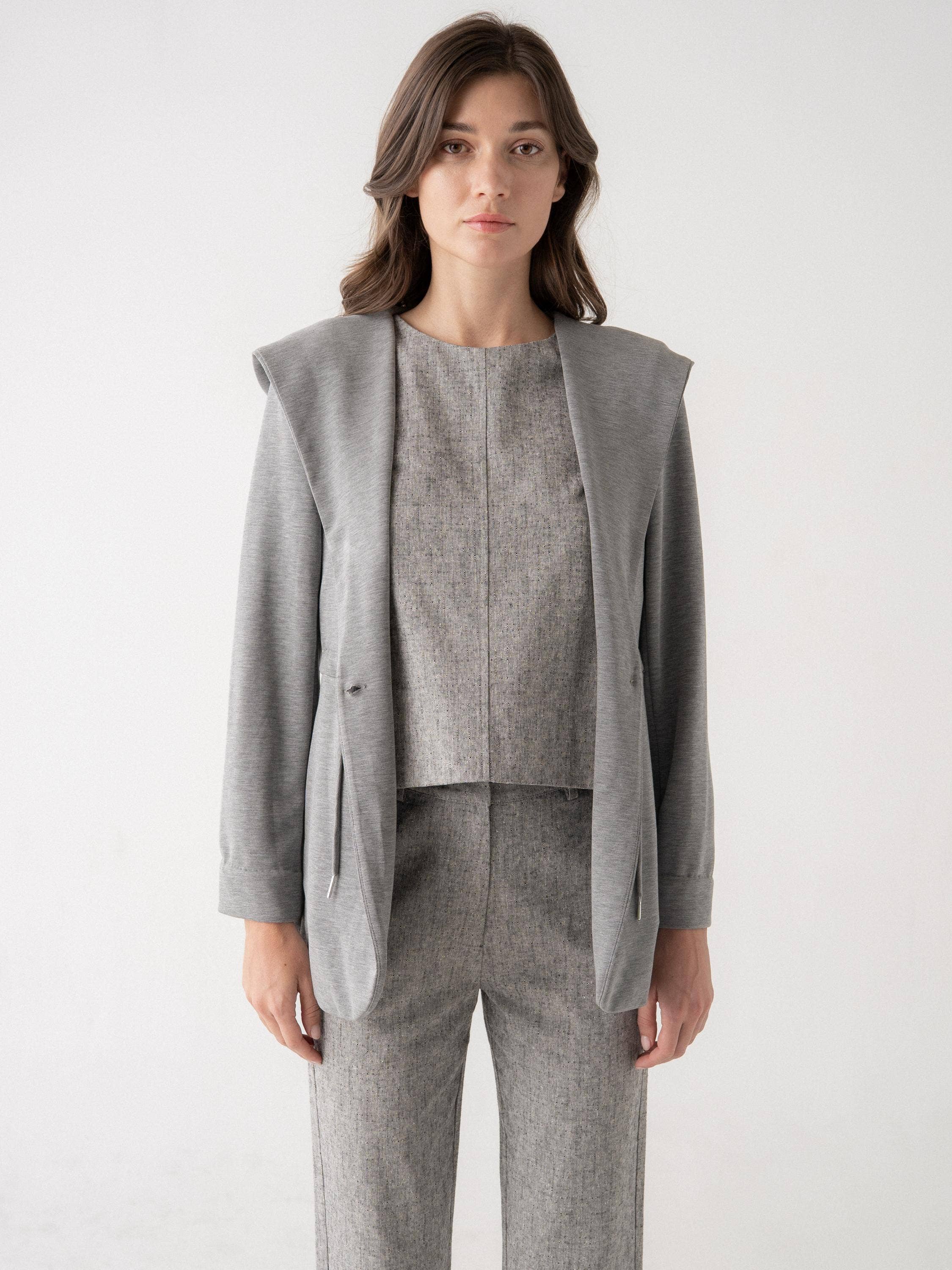 Grey STRETCH KNIT BLAZER for wholesale on Faire2