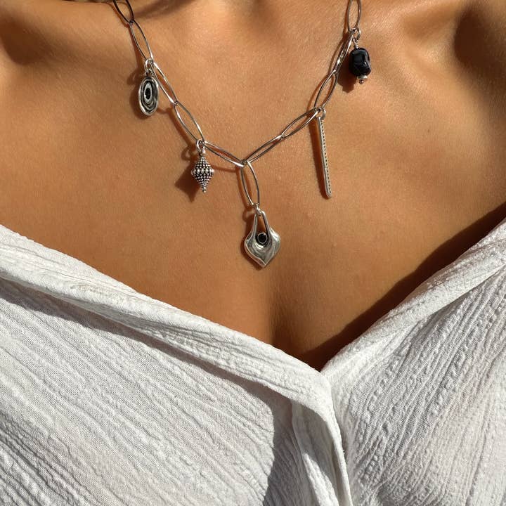 Christina Christi - Wholesale Pendant/Charm Necklace - Silver Stainless Steel Necklace with Charms – Handmade Moder3