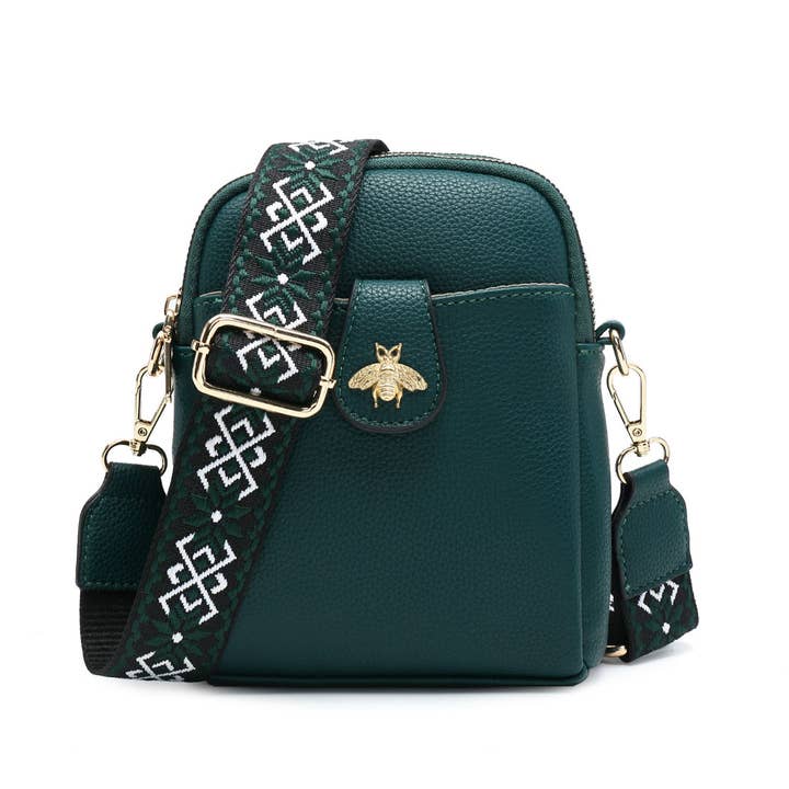 Papaya Fashion Ltd - Wholesale Crossbody Bag - Women's - B23001 Bee Cross Body Handbag with double zip top sections7