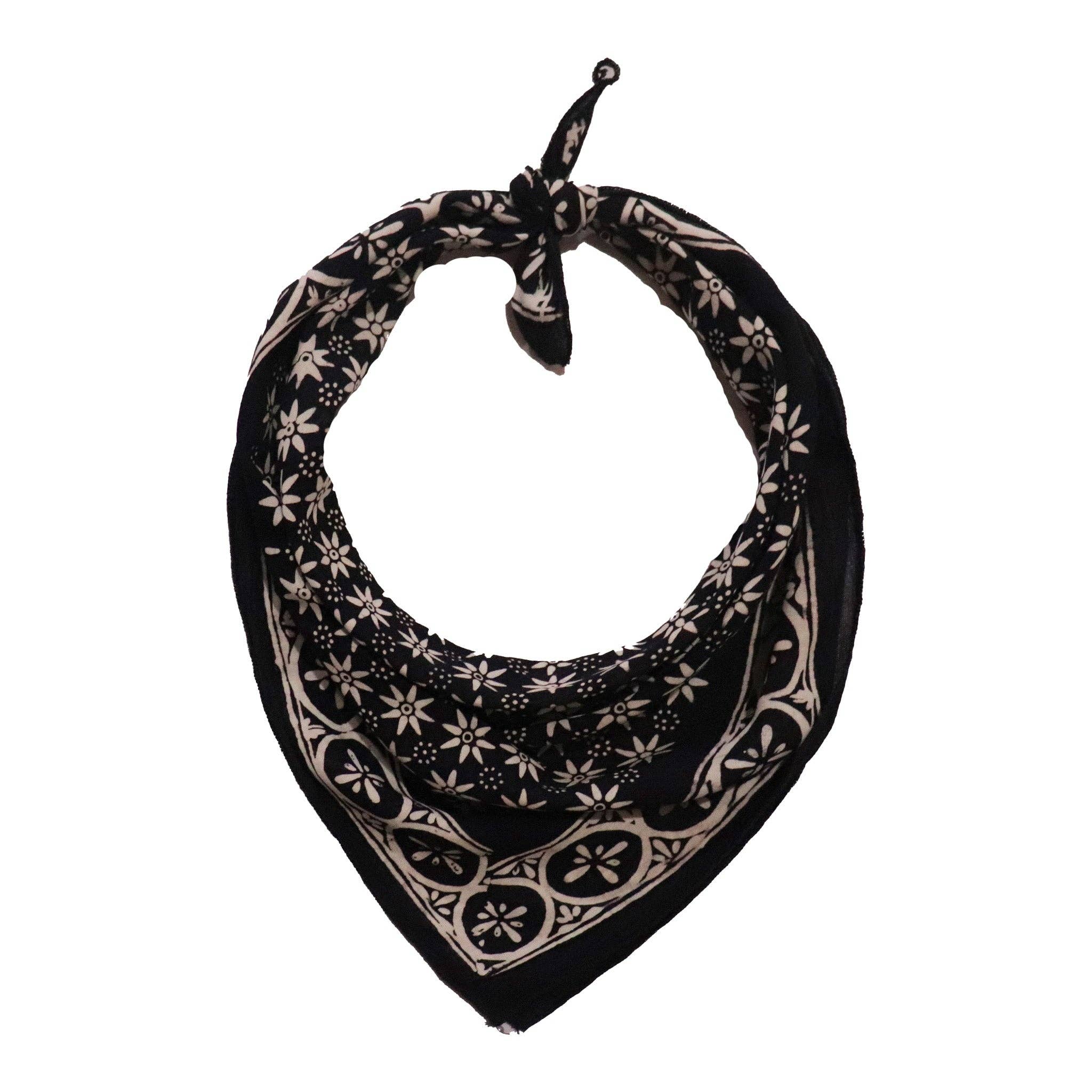 Kasih Co-op - Wholesale Bandana - Unisex - Hand Dyed Batik Bandana, 100% Soft Cotton, Black Mirage7