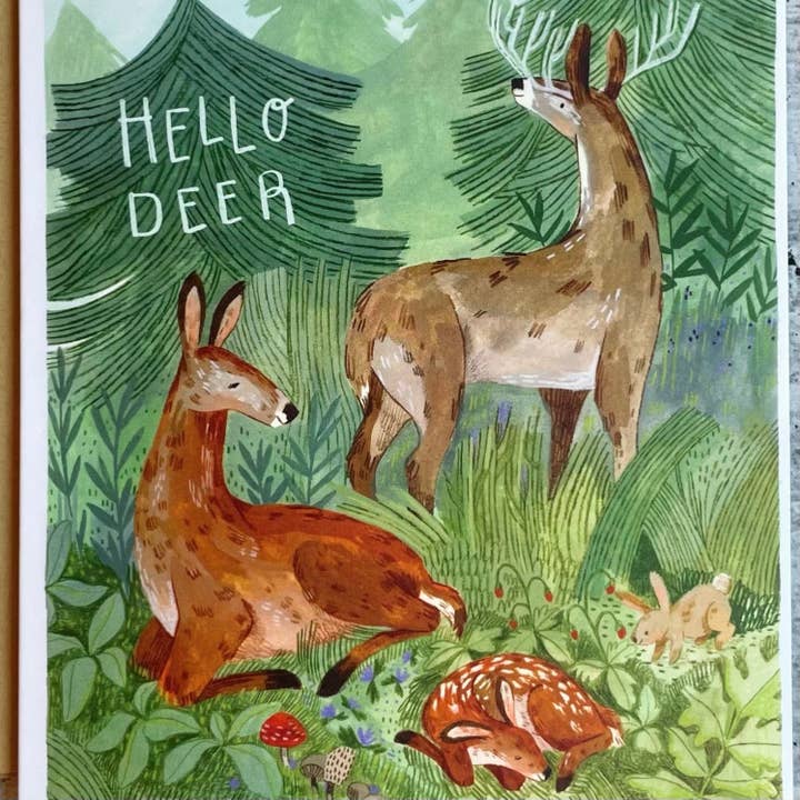 Canyon & Cove Art - Wholesale Baby Card - Hello Deer Card1