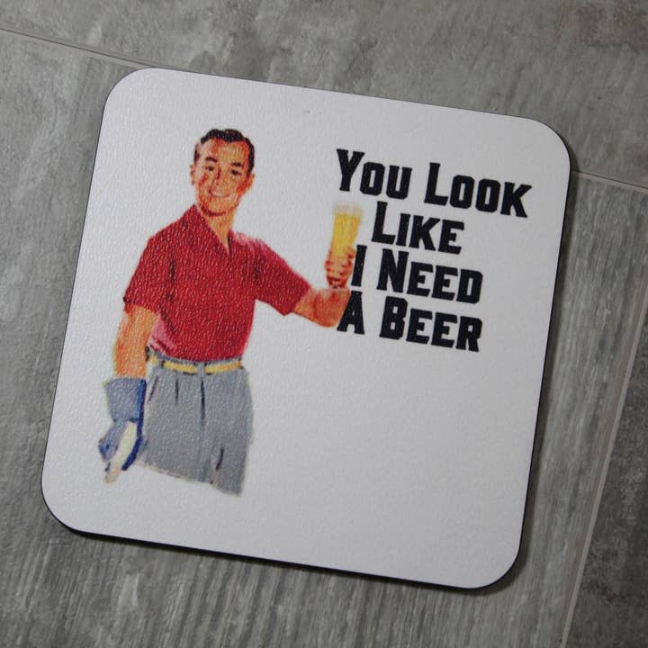 Raven Design - Vendita all'ingrosso Sottobicchiere - Sembra che io abbia bisogno di una birra//Square Coaster