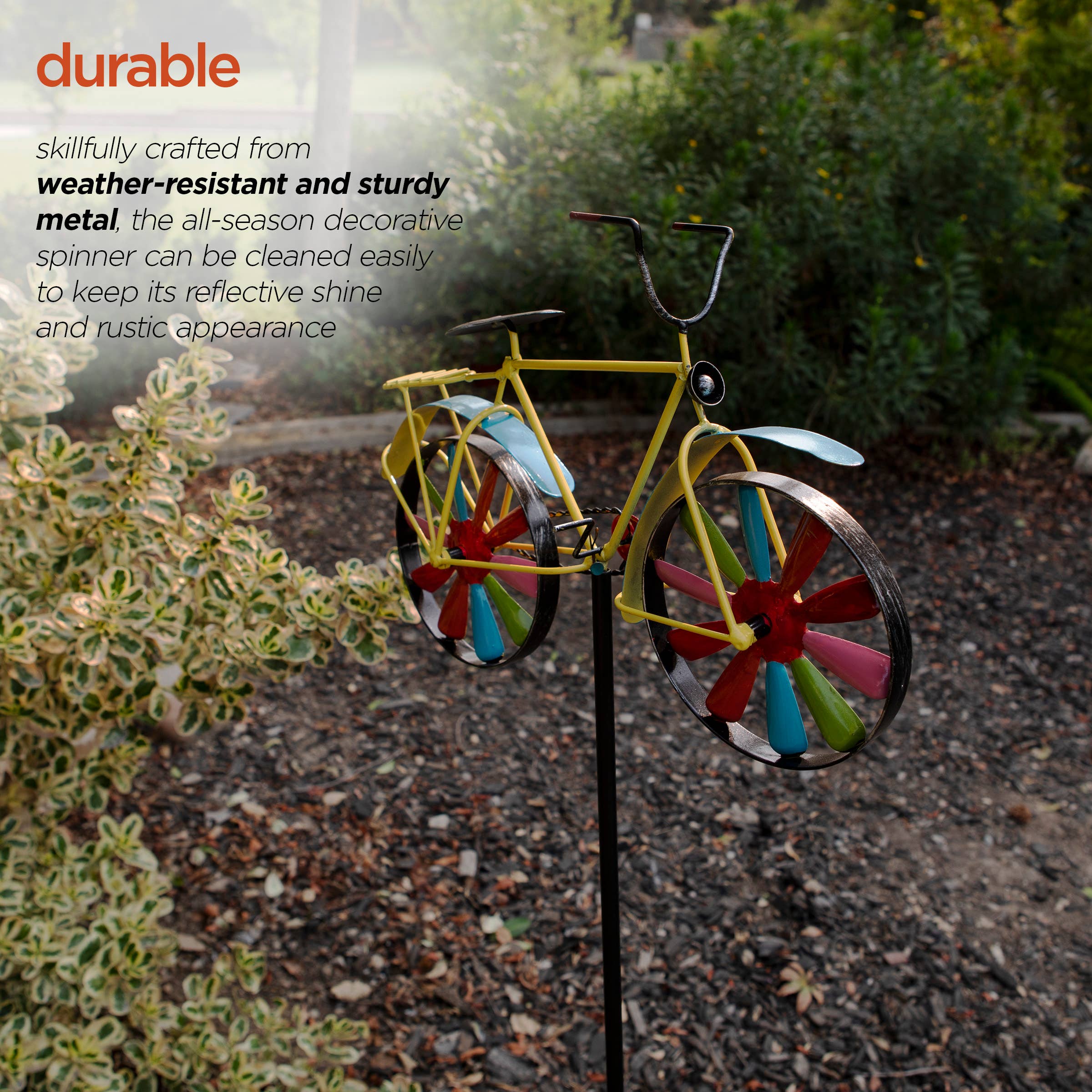 Alpine Corporation - Wholesale Garden/Lawn Stake - Alpine Corporation Colorful Bicycle Windmill Garden Stake3