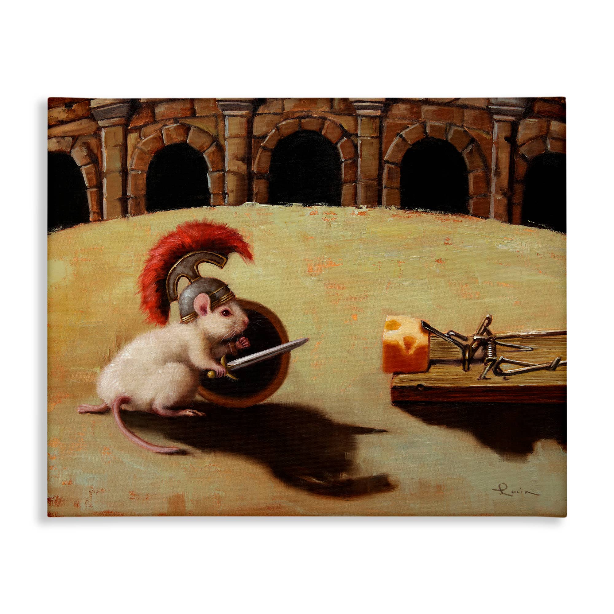 Stupell Industries – wholesale Wall sign – Mouse Vs Mousetrap Funny Battle - Unframed Wall Art8