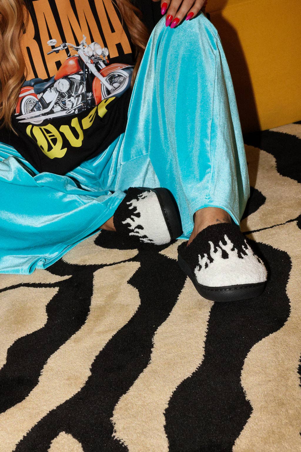 Burnt Toast - Wholesale Pants - Women's - Cold Burn Blue Velvety Wide Leg Trousers8