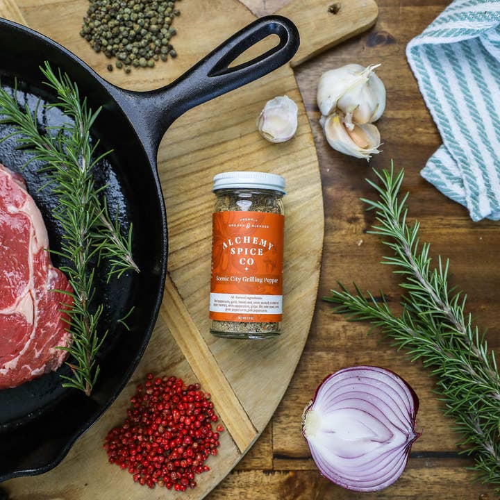 Alchemy Spice Company – wholesale Dried spice mix – Scenic City Grilling Pepper Jar2