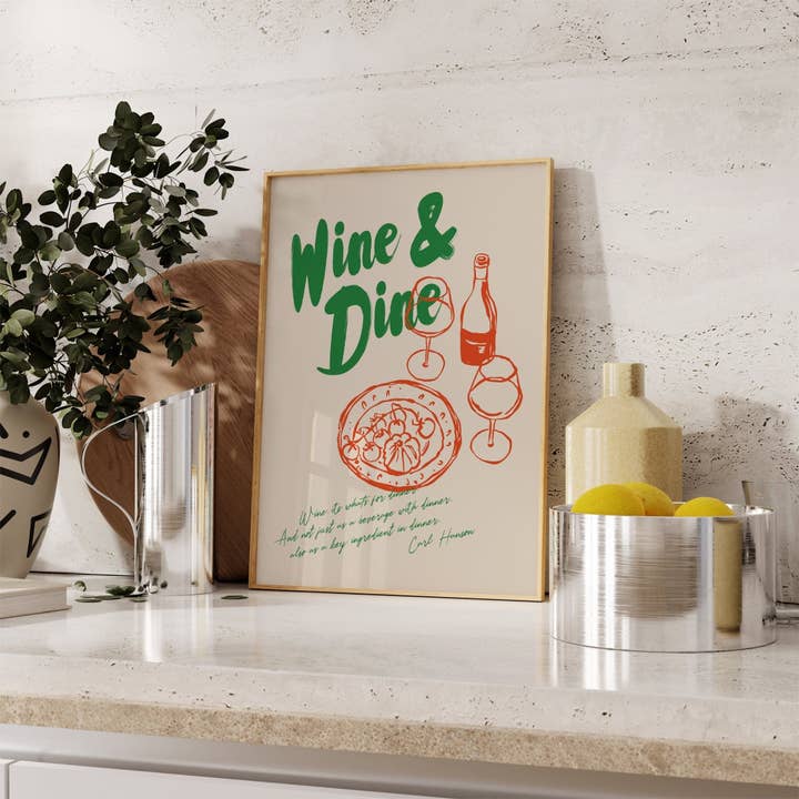 Moonshine Prints – wholesale Art print – Retro Wine & Dine Print3
