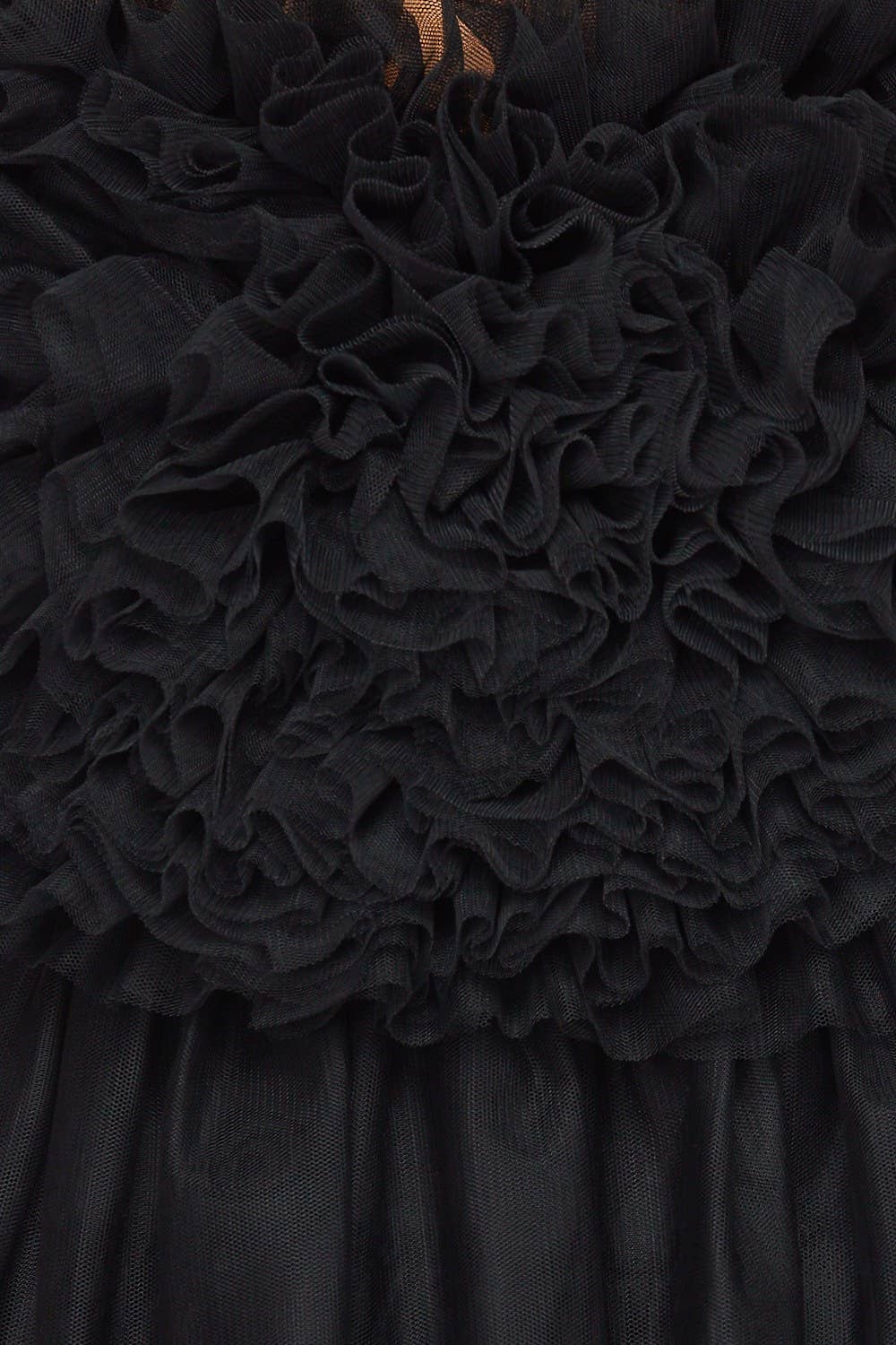 Blk Mini-robe à volants en tulle avec tout mon cœur (HDD30039) en vente sur Faire3