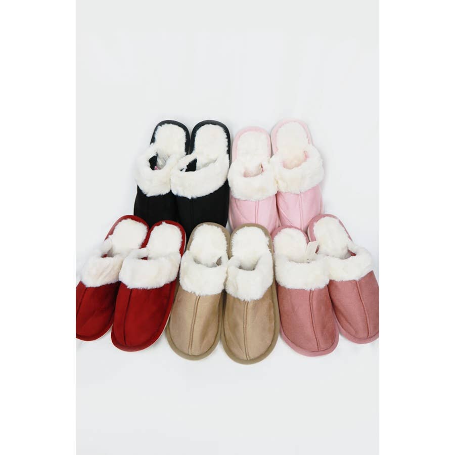 MÉLANGER LA COULEUR Pantoufles en fausse fourrure floue en vente sur Faire5