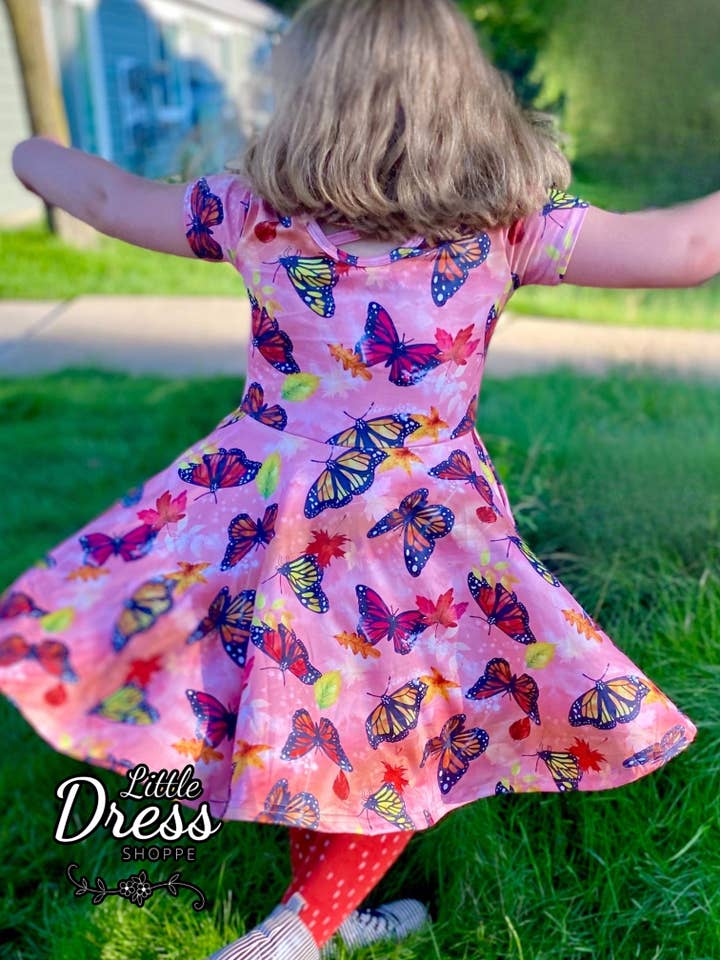 Fall Butterfly Twirly Dress for wholesale by Little dress shoppe