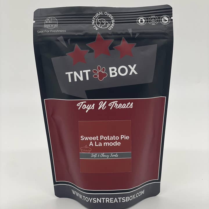 Sweet Potato Pie Ala Mode Soft N Chewy Dog Treats for wholesale by Toys N Treats Box