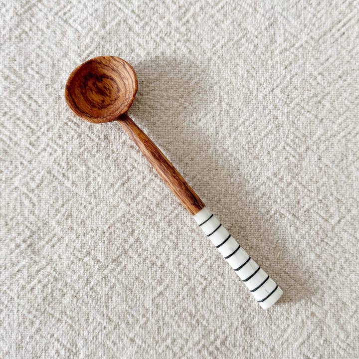 Amsha - Wholesale Kitchen Spoon - Olive Wood Hand-carved Spoon for Coffee & Salts