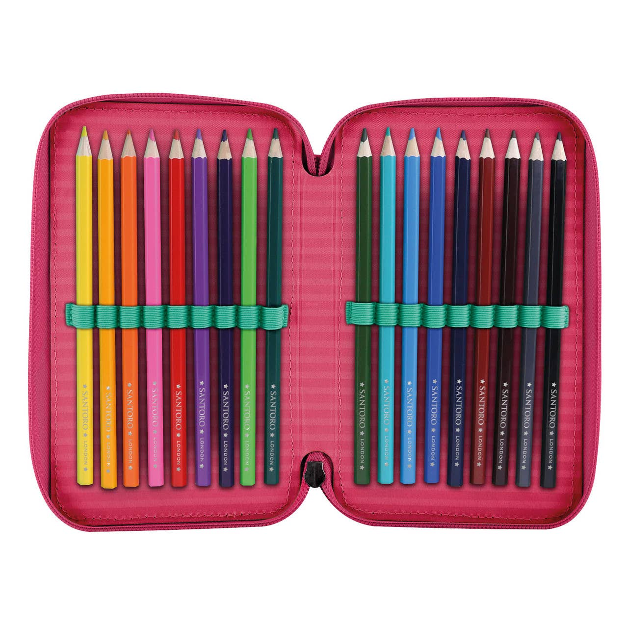 Santoro London – wholesale Pencil case/pouch – Bangoberry - Triple Filled Pencil Case - Tiggy Tiger3