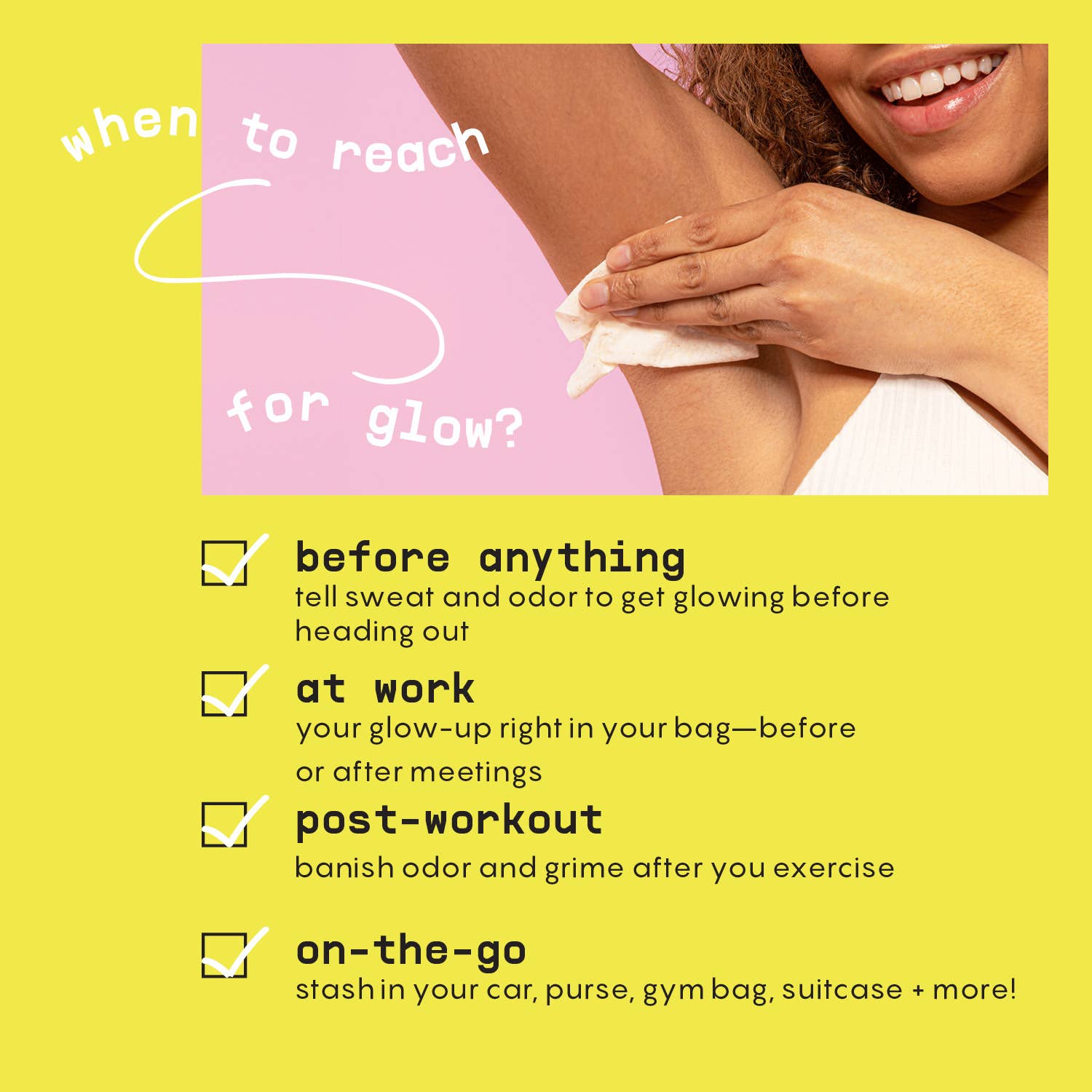 Busy Co - Wholesale Deodorant - Women's - Glow Deodorant Wipes with Prebiotics & Zinc4