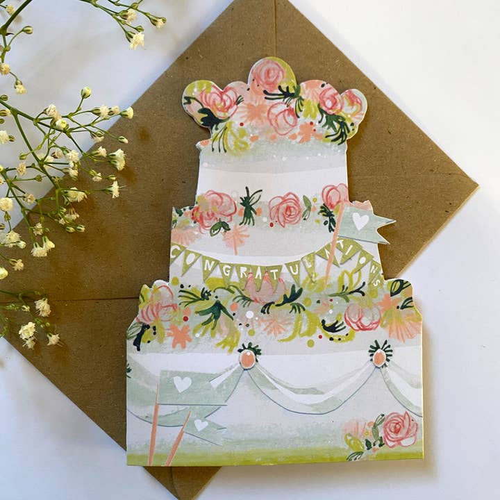 Esther Kent Design - Wholesale Everyday greeting card - Celebration Cake Mantelpiece Card