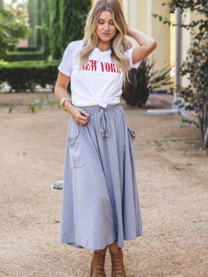 Tickled Teal - Wholesale Skirt - Women's - The Olive Pocket Skirt4