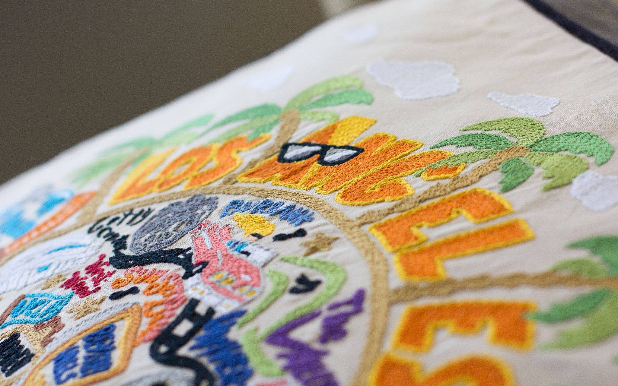 catstudio - Wholesale Throw/Decorative Pillow - Los Angeles Hand-Embroidered Pillow2