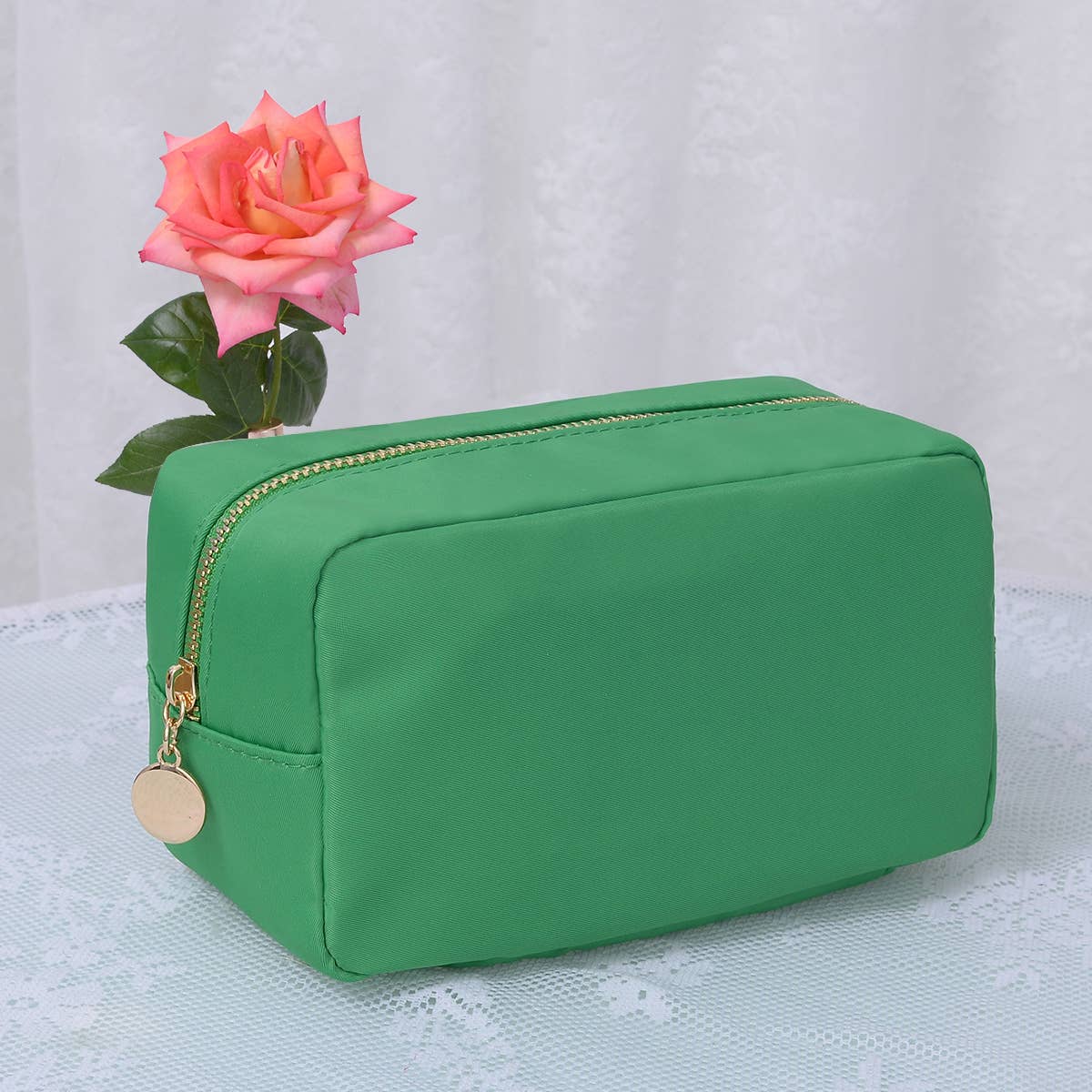 MiMi Wholesale - Wholesale Makeup/Cosmetic Bag - HM1012 Emma Round Zippered Nylon Cosmetic Pouch Bag8