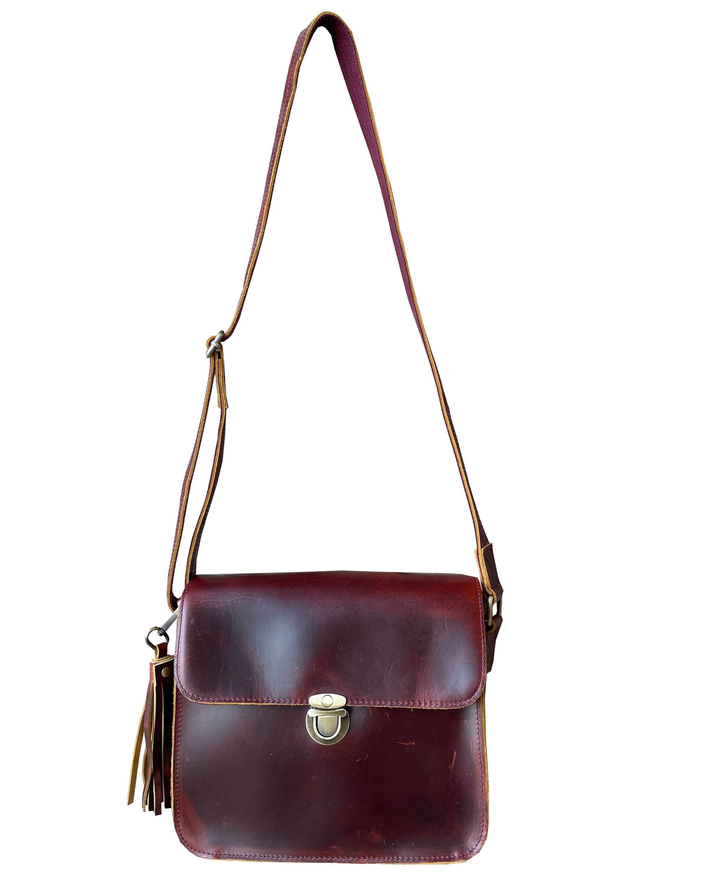 Roma Leathers, Inc. - Wholesale Crossbody Bag - Women's - Vintage leather crossbody shoulder bag with wire strap8