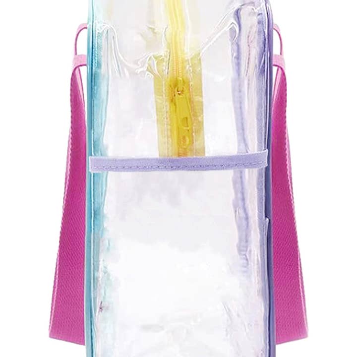 Cap Zone - Wholesale Tote Bag - Women's - Multicolor Clear PVC Nylon Single Zip Tote Bag