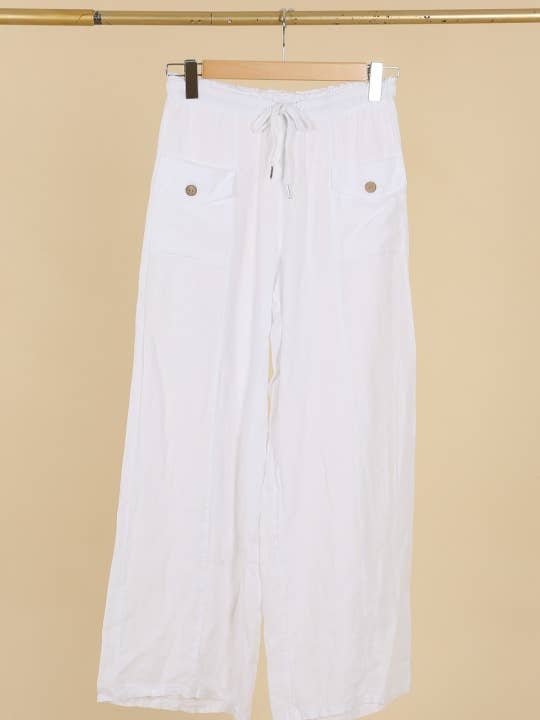 NAÏS PARIS - Wholesale Pants - Women's - WIDE-LEG TROUSERS WITH ELASTIC WAIST AND DRAWSTRING