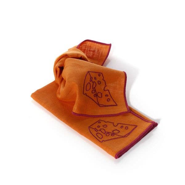 MÆGEN - Venta al por mayor Servilletas de tela - Servilletas de lino mezcla con diseño de queso (paquete de 2)1