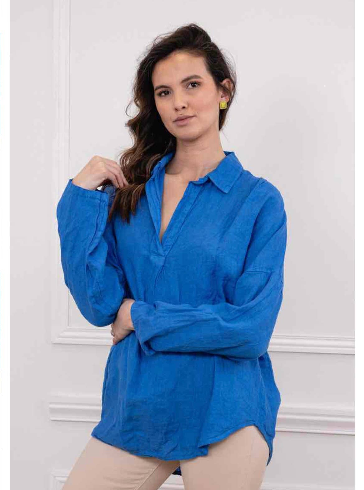 LINEN & COTTON HOUSE – Túnica - Mulher por atacado – CAMISA DE LINHO PARA MULHER 97188ROUPA PRIMAVERA VERÃO1