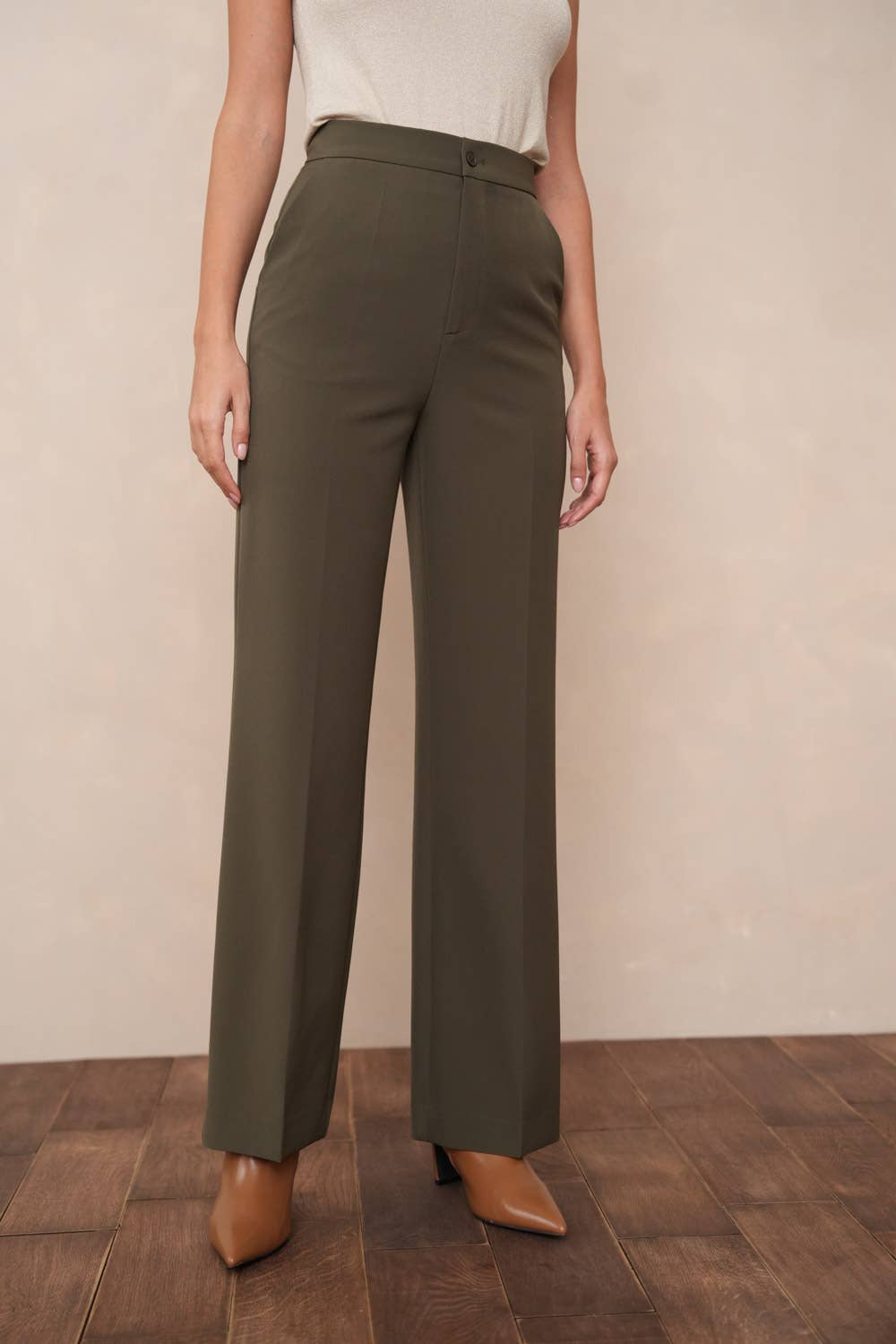 Attentif Paris - Vente Pantalon – femme - [Timeless] Pantalon unie coupe droite37