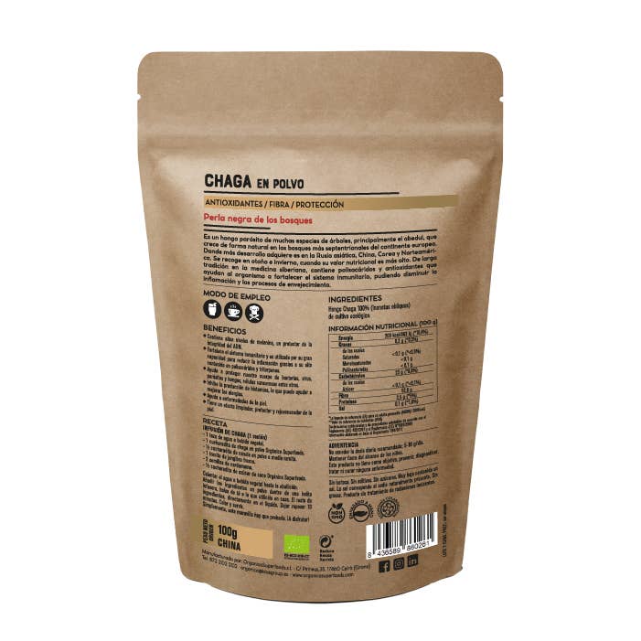 Orgánica Superfoods SL - Vente Poudres protéinées/superaliments - Poudre de chaga biologique - 100 g1