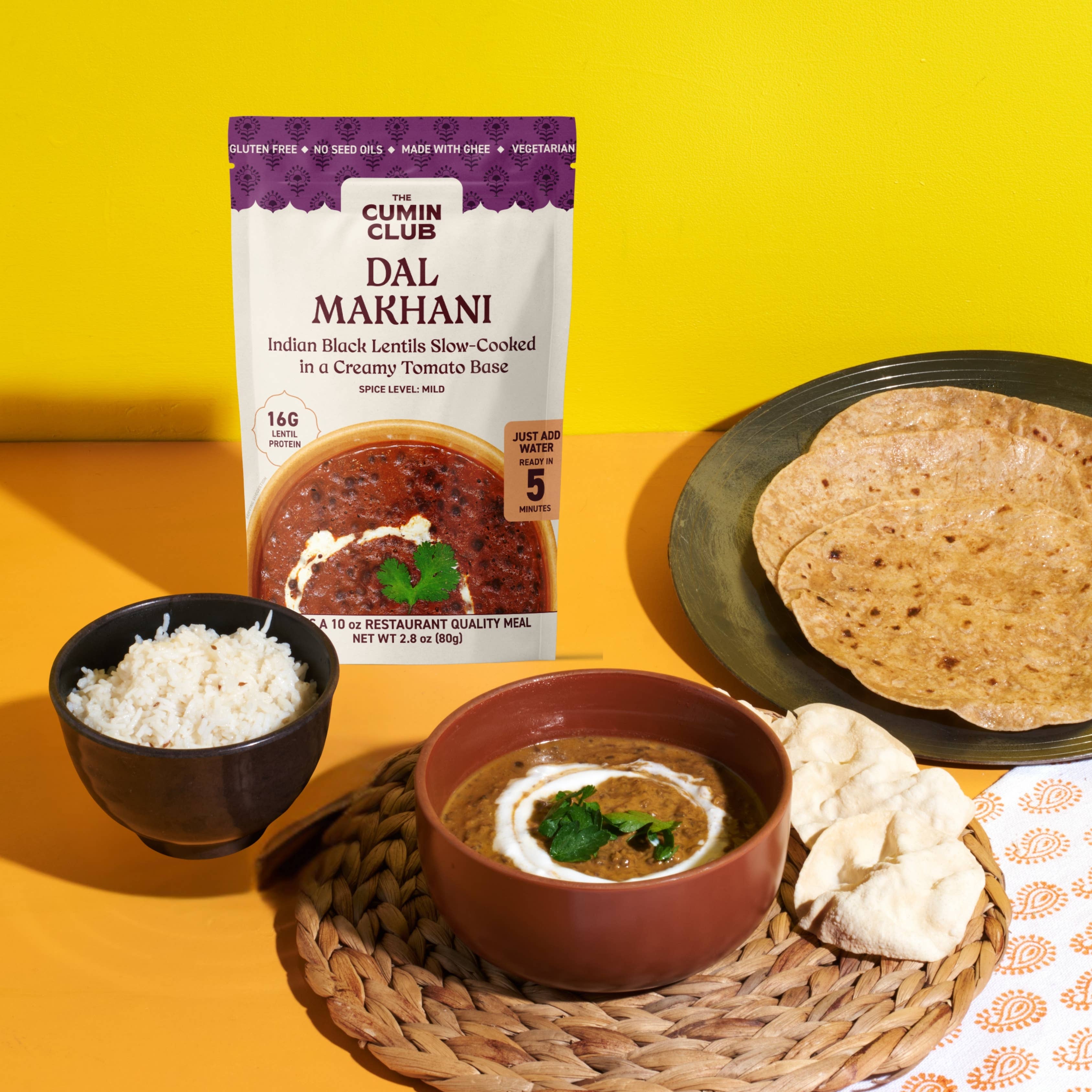 The Cumin Club - Wholesale Shelf Stable Prepared Meal - The Cumin Club Dal Makhani - Ready to eat Indian Meal 1