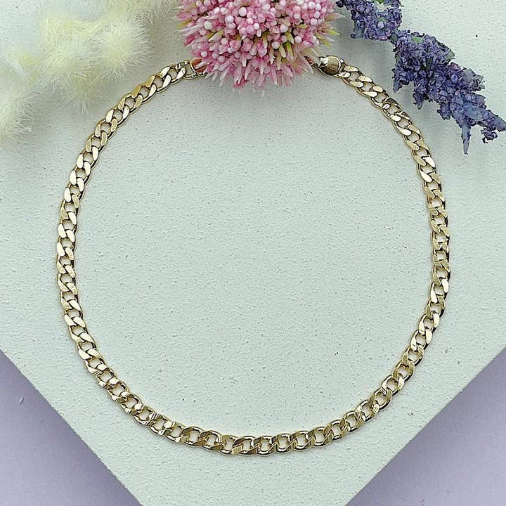 Cubaans enkelbandje met schakelketting - veilige sluiting voor wholesale door Cherie by Cherie