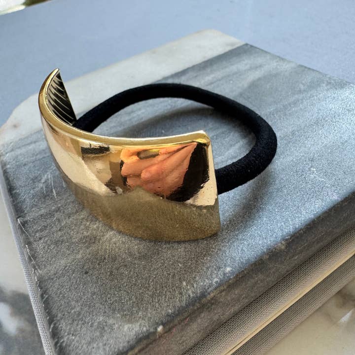 Gold Rectangle Hair Tie for wholesale by Erin McDermott Jewelry