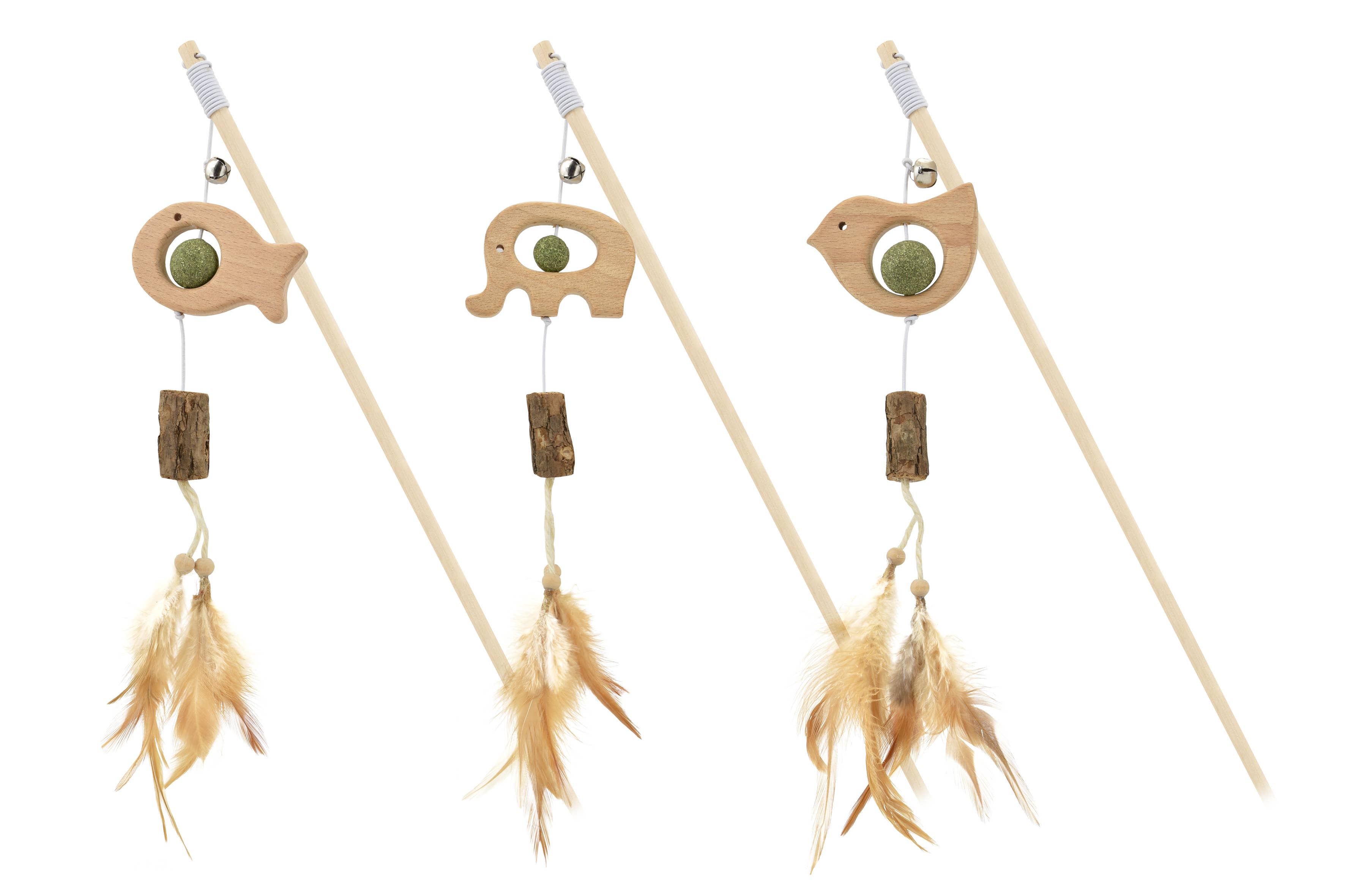 Nayeco - Wholesale Pet Toy - Cat - Wooden Animal Rod with Catnip and Feather for Cat0