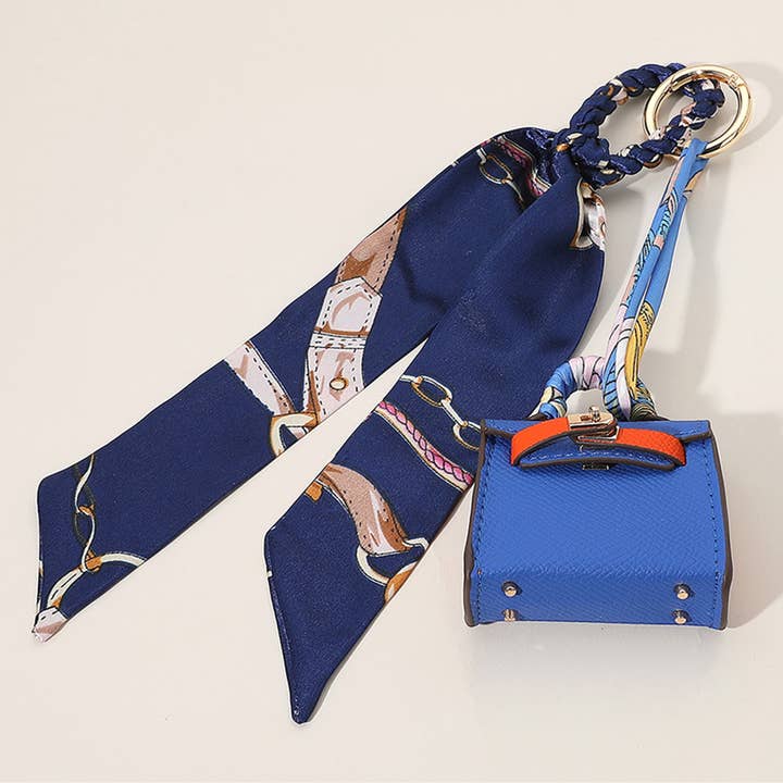 Sensibling Corp. - Wholesale Purse/Bag Accessory - Women's - Mini Purse Bag Charm with Abstract Pattern Petit Scarf