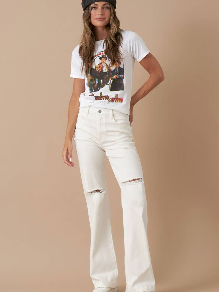 Højhuset Marine Lige Nødlidende Hvid Denim for engroshandel hos Insane Gene USA