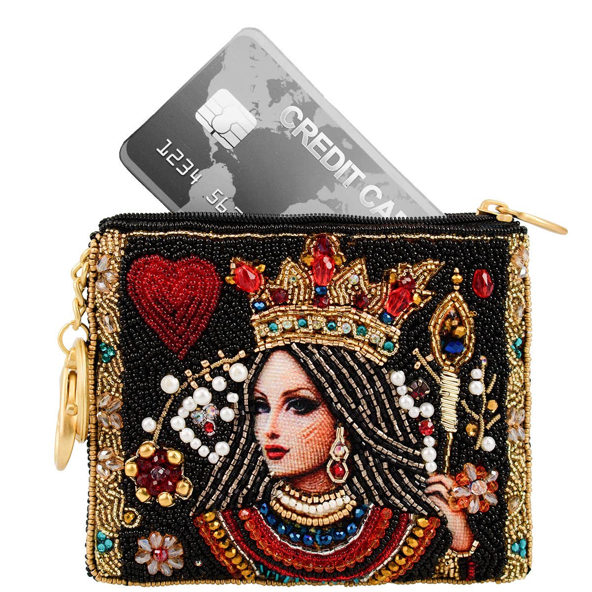 Mary Frances Accessories - Wholesale Coin Purse - Women's - The Queen Playing Card Beaded Coin Purse6