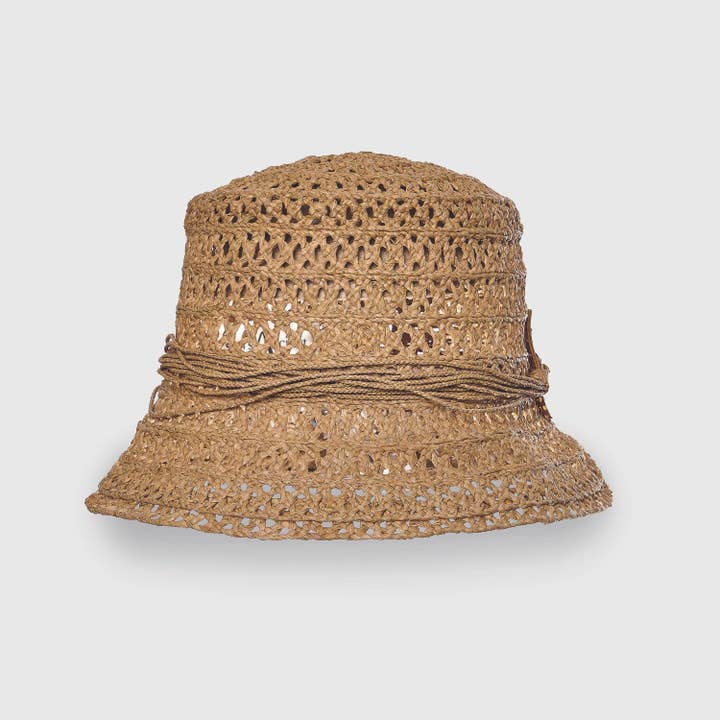 SANS-ARCIDET PARIS - Vendita all'ingrosso Cappello da pescatore - Donna - Cappello a secchiello Arlette SS24 in rafia intrecciata naturale10