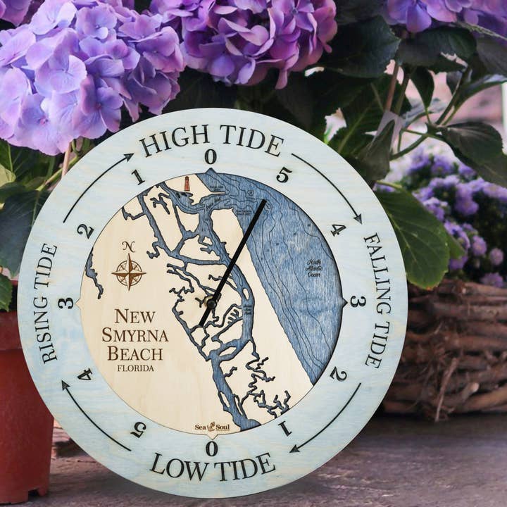 Sea & Soul Nautical Chart Art - Wholesale Wall Clock - Florida East Coast Nautical Chart Tide Clock-Many Locations20