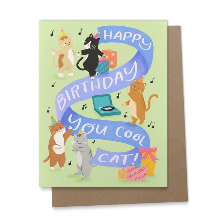 Buon Compleanno Gatto Figo Biglietto di Auguri di Compleanno per la vendita all'ingrosso da parte di Ana Peake