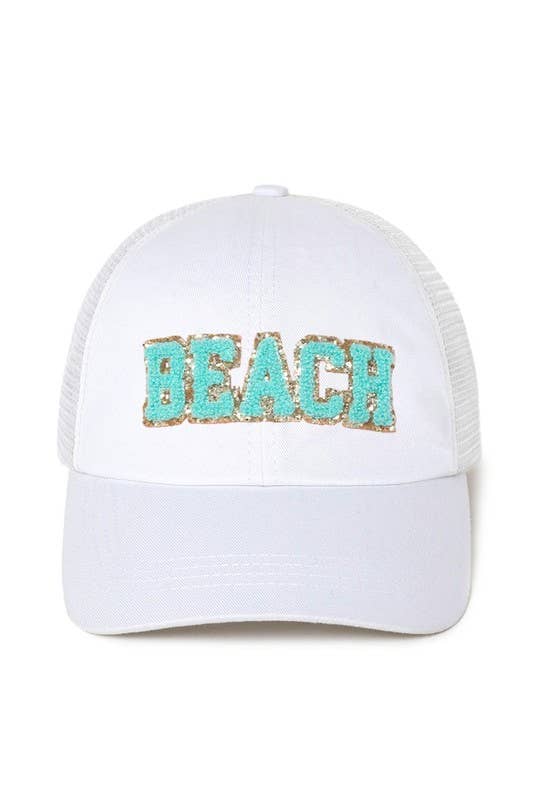 David And Young - Wholesale Trucker Hat - Women's - FWCAPM5203 - BEACH Chenille Emb Trucker hat2