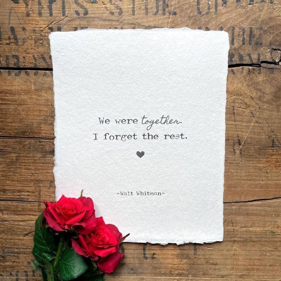 Alison Rose Vintage - Vente Affiche d'art - Nous étions ensemble, j'oublie le reste. Citation de Walt Whitman1