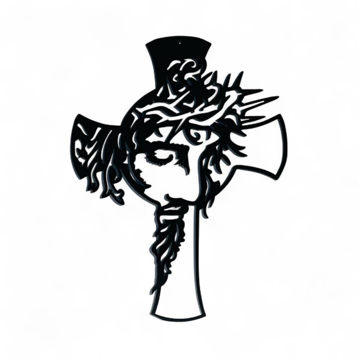 Jesus our Lord Savior Metal Cross for wholesale by Rebel Metal Gifts & Decor