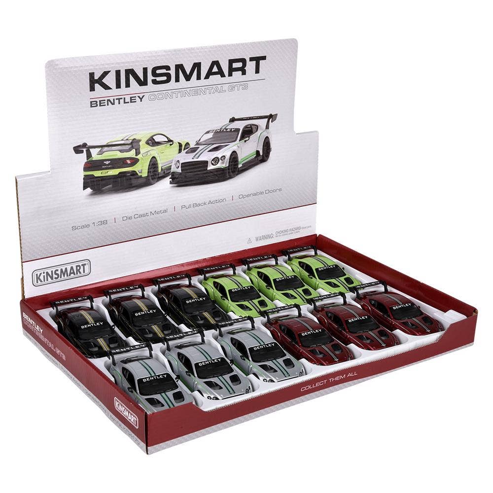 The Toy Network - Wholesale Toy Car/Truck - Kids - 5" Diecast Pull Back Bentley Continental GT3   12/Disp5