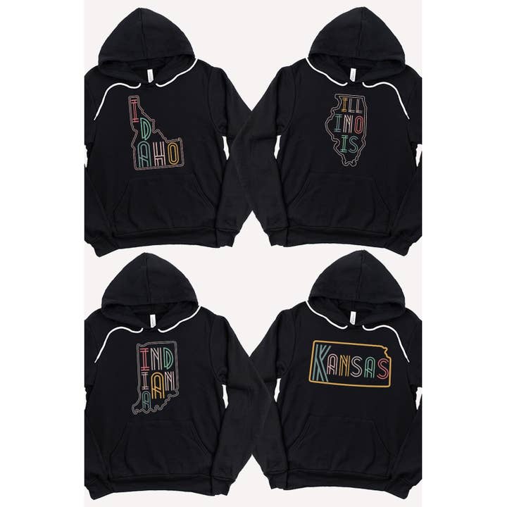 Kissed Apparel – wholesale Hoodie – Women's – Neon State Shape Graphic Hoodies4