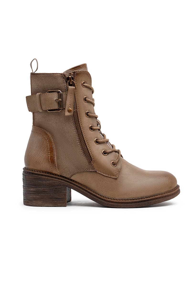 LADY GLORY – wholesale Militärkängor – Dam – Damstövlar med snörning och spänne vid ankeln – tidlös och urban komfort5