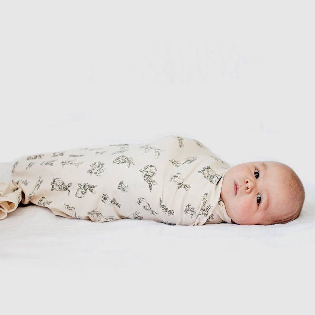 Burrow & Be Australia - Wholesale Swaddle - Baby - Best Seller Stretchy Swaddle - Almond Burrowers1