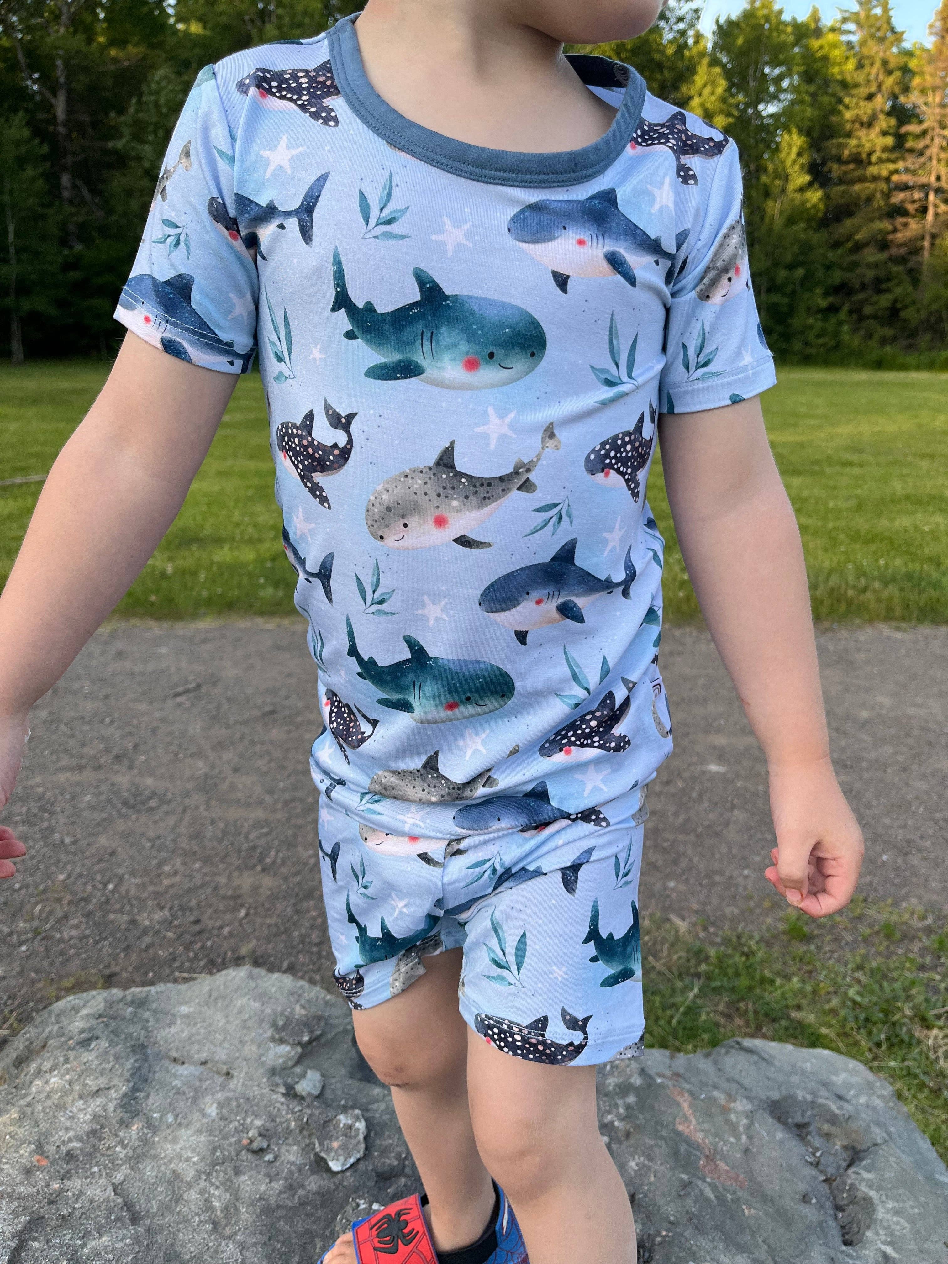 Stay Dreamy - Wholesale Sleepwear Set - Kids - T-shirt & Shorts Kids PJ Set - Snuggle Sharks1